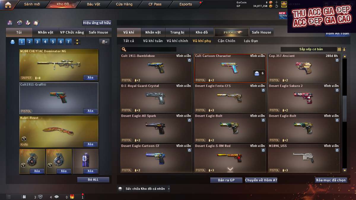 shop acc cf uy tin gia re